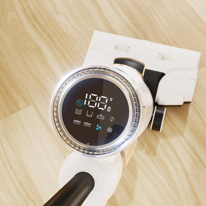 Kabelloser Nass-Trocken-Staubsauger mit LCD- und LED-Display  //  Cordless wet/dry vacuum cleaner with LCD and LED display