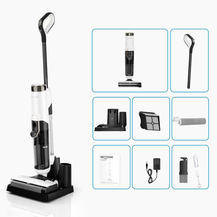 Kabelloser Nass-Trocken-Staubsauger mit LCD- und LED-Display  //  Cordless wet/dry vacuum cleaner with LCD and LED display