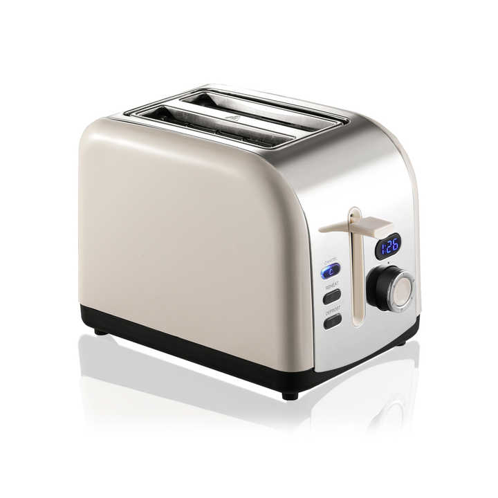 Smart Home 2-4-Scheiben Retro Edelstahl-Toaster mit LCD-Display  //  Smart Home 2-4 slice retro stainless steel toaster with LCD display