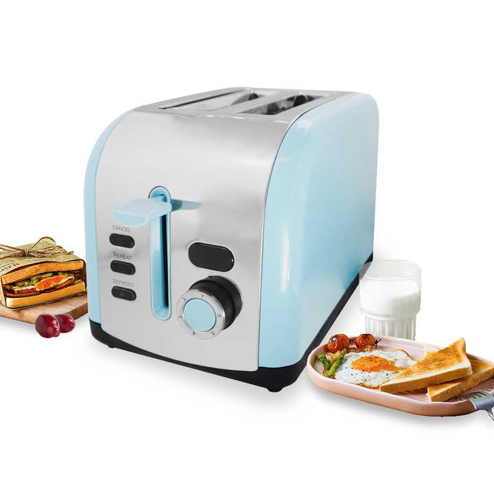Smart Home 2-4-Scheiben Retro Edelstahl-Toaster mit LCD-Display  //  Smart Home 2-4 slice retro stainless steel toaster with LCD display