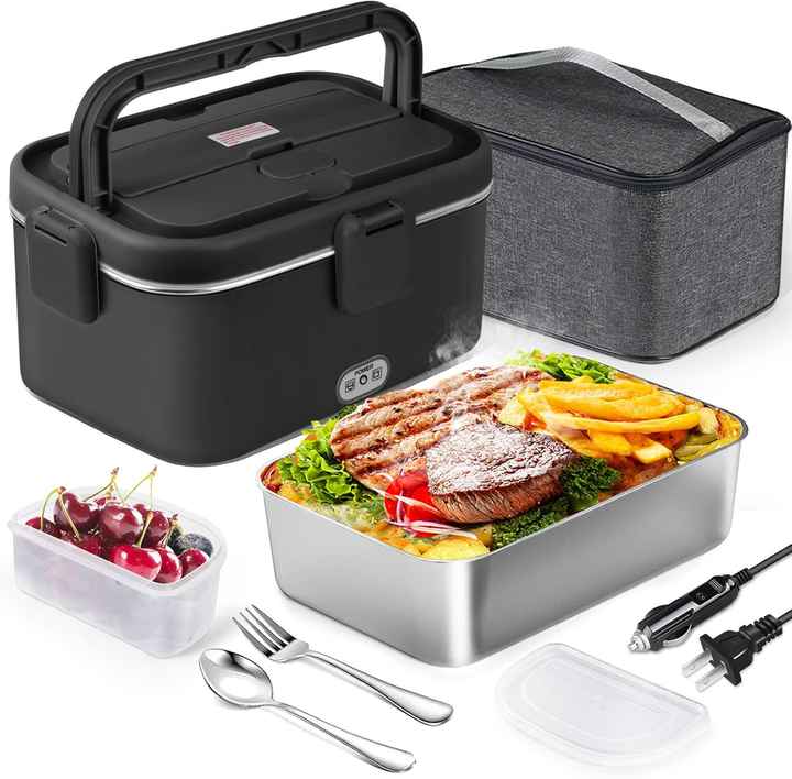 Tragbarer Edelstahl-Buffetwärmer für Lebensmittel, 1,8L, schwarz // Portable stainless steel buffet warmer for food, 1.8 litre, black