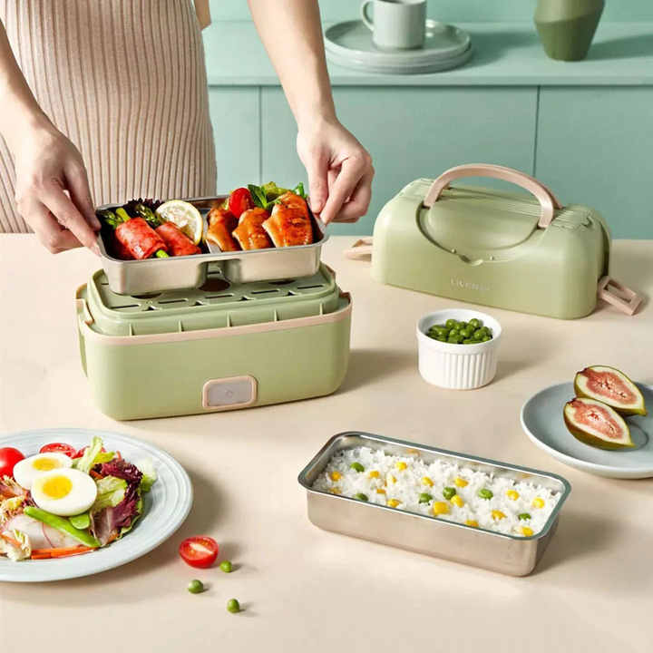 Doppelschichtige tragbare elektrische Kochlunchbox  //  Double-layer portable electric lunch box