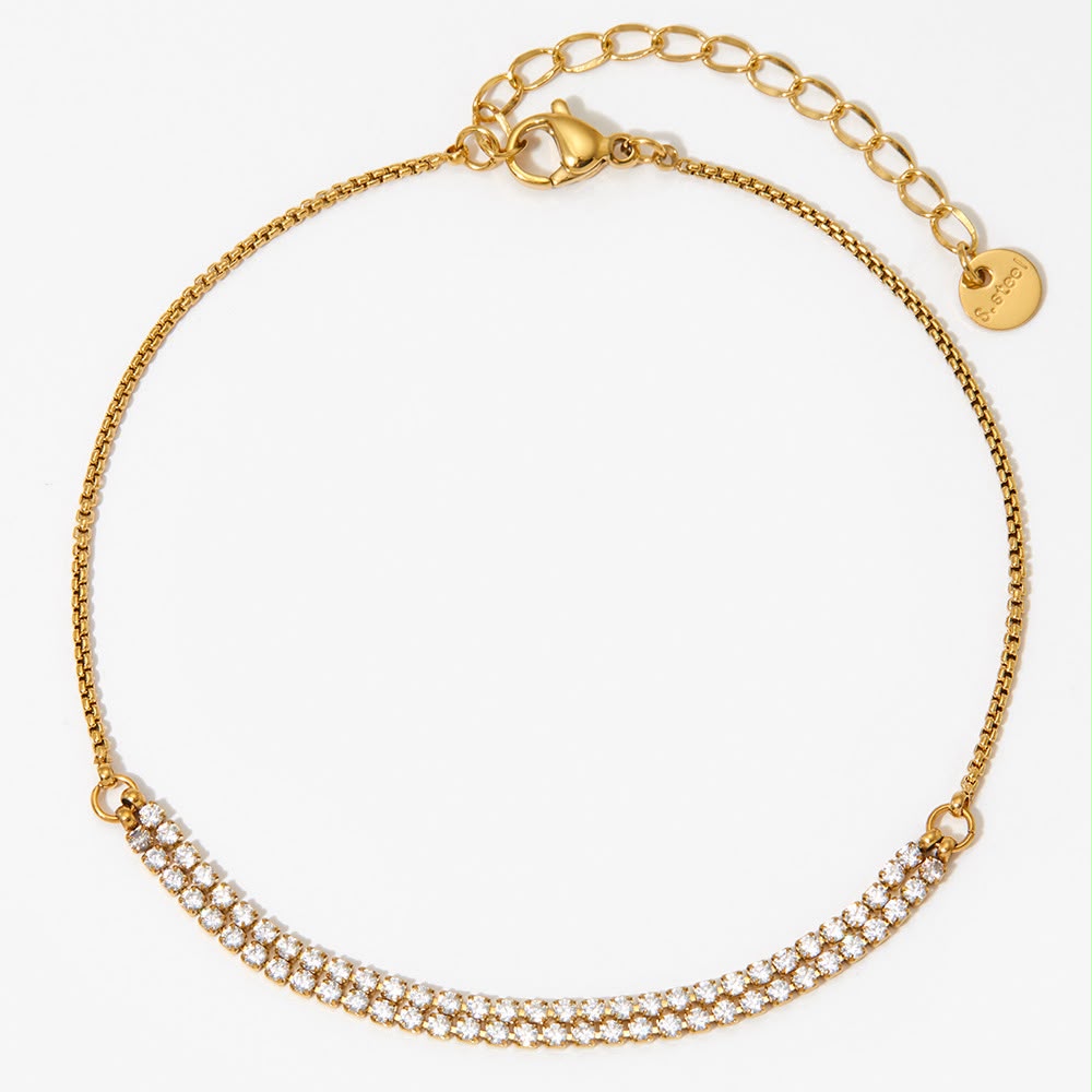 Pulsera dorada con circonias