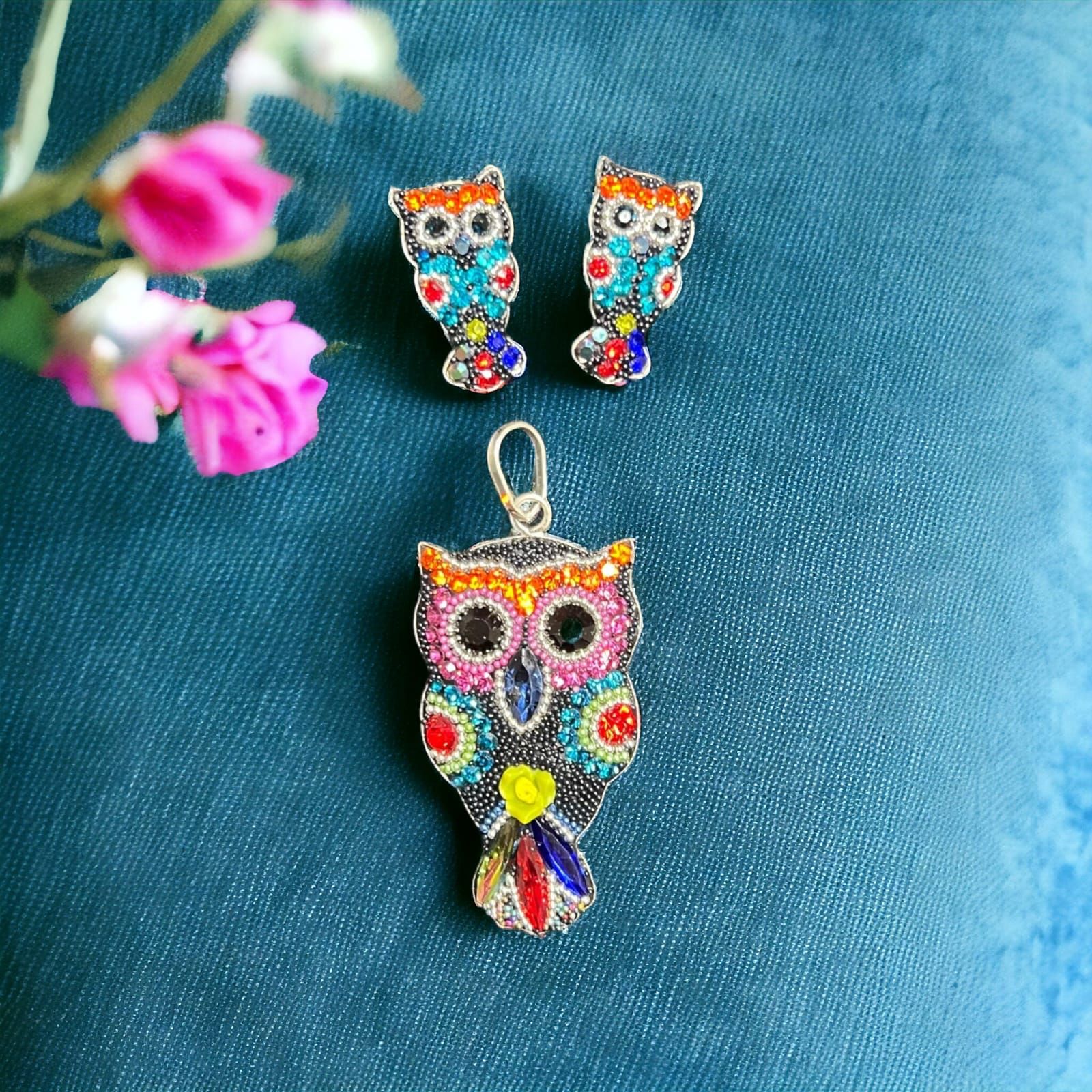 Conjunto Búho plata .925