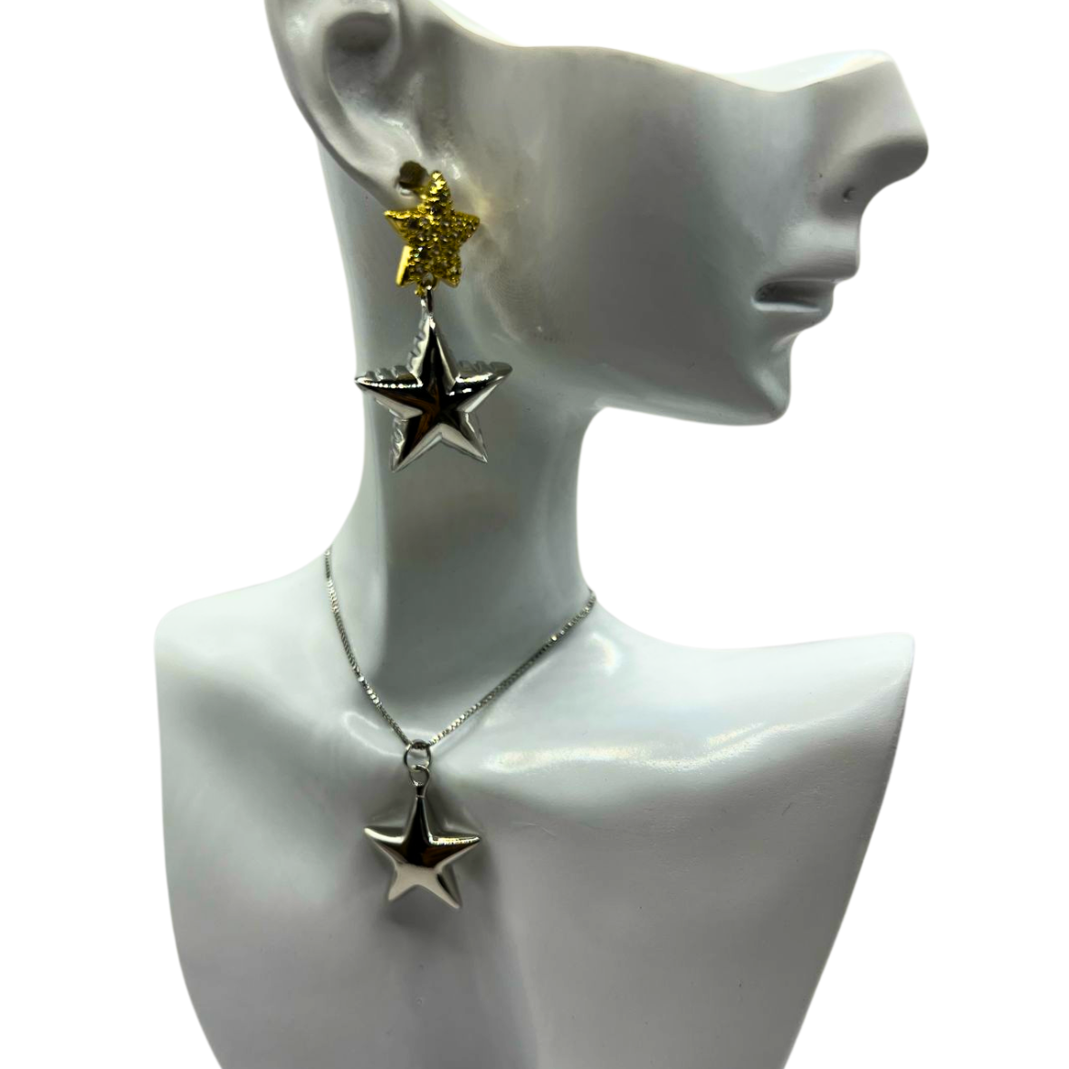 Collar y aretes estrella 
