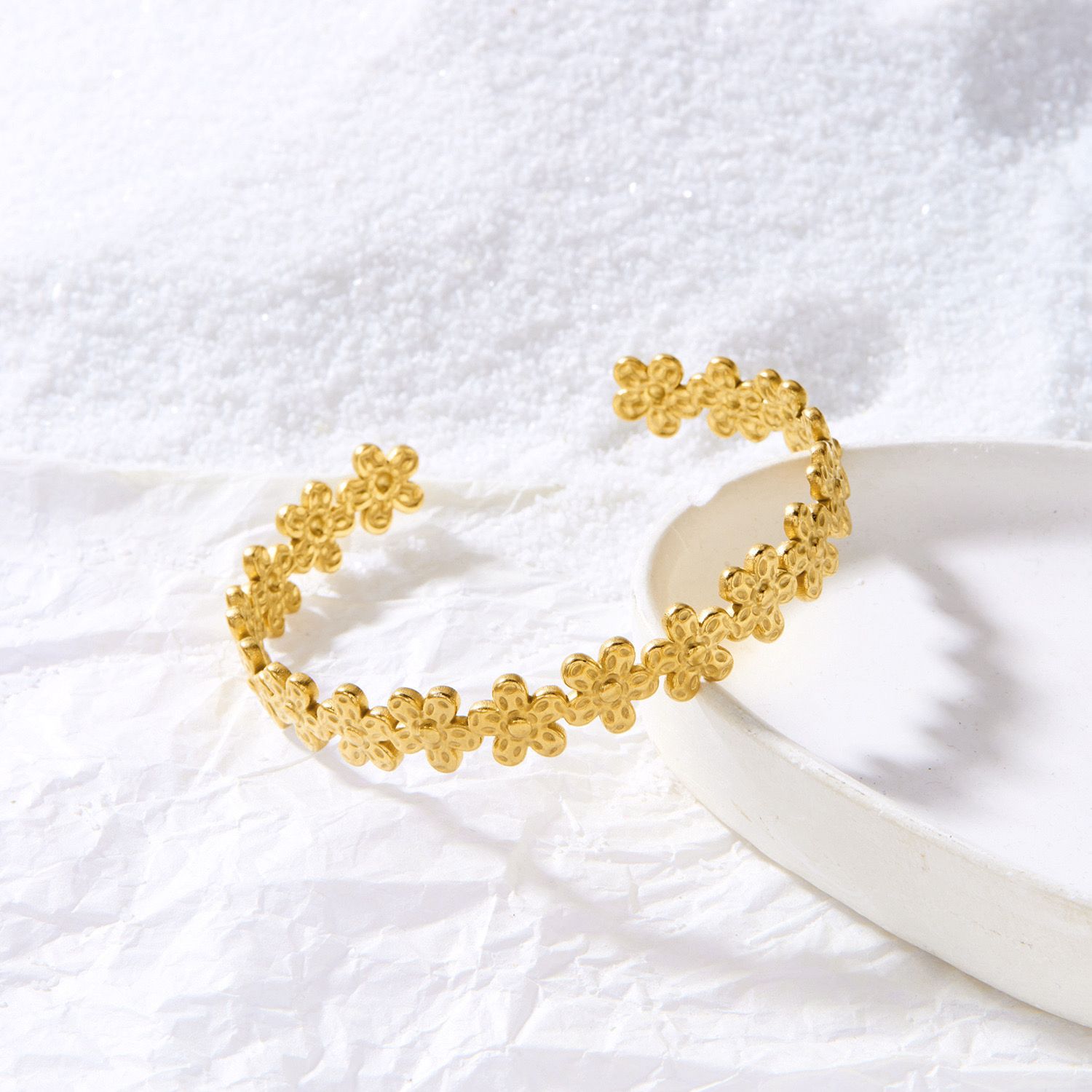 Pulsera flor acero inoxidable 