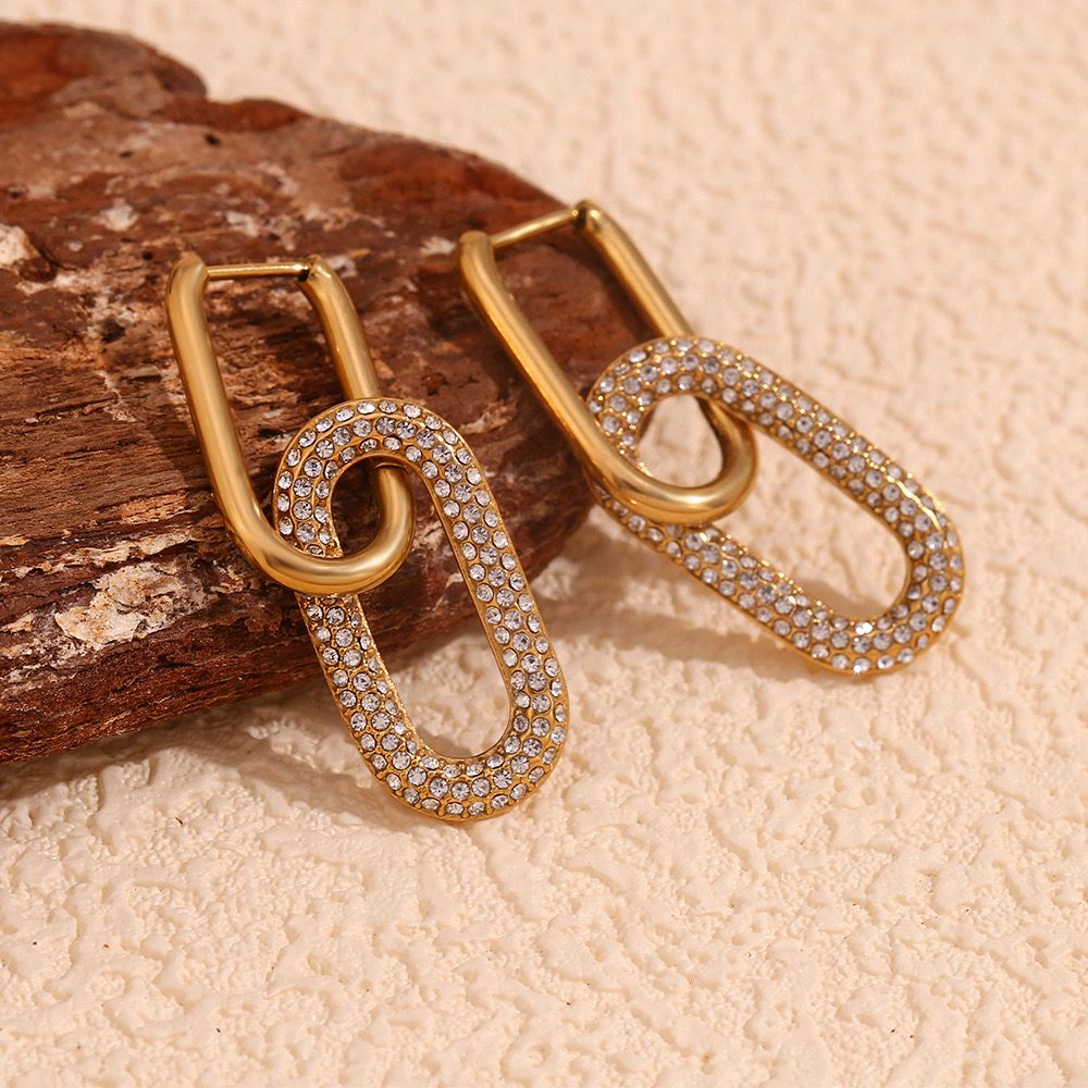 Pendientes dorados en acero inoxidable