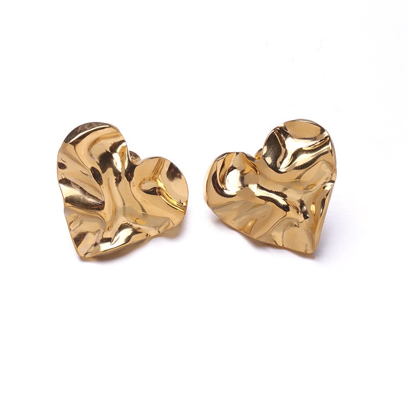Aretes de Corazón Dorado