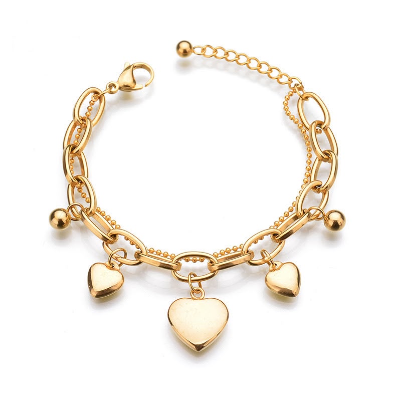 Pulsera de corazones dorada