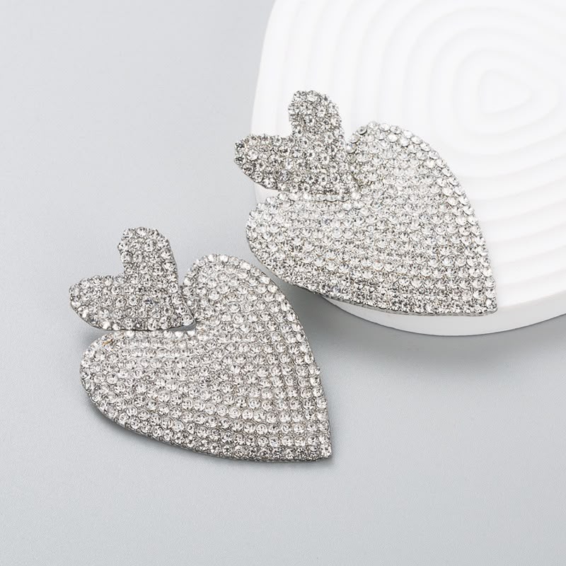 Aretes de Corazón Brillantes