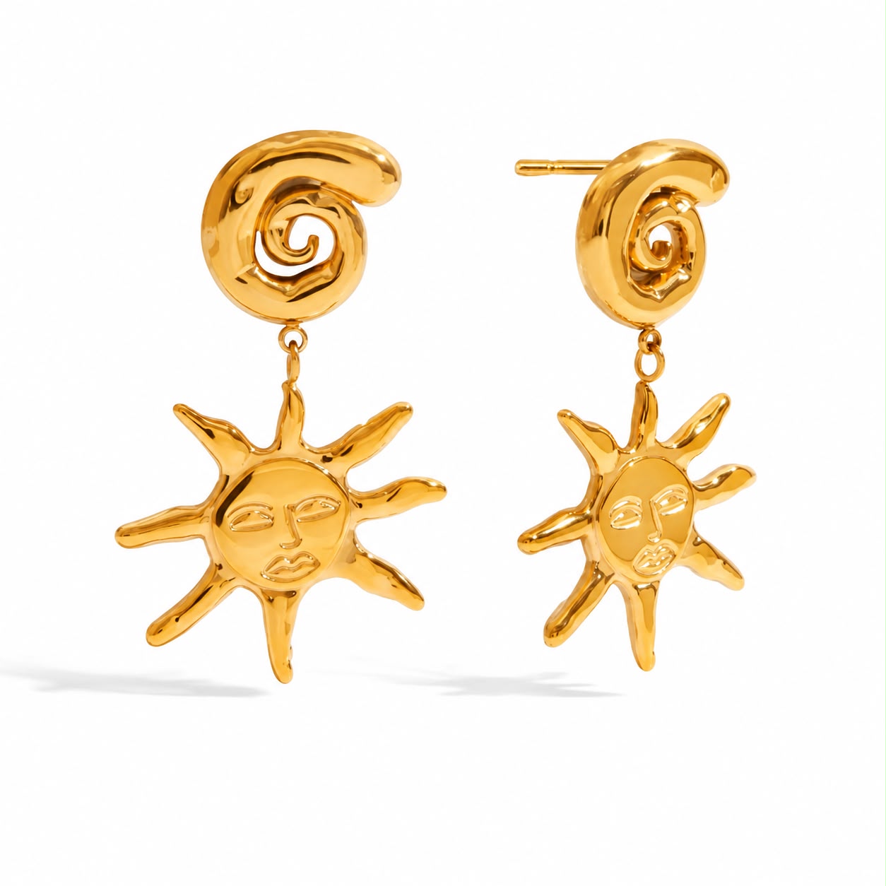Aretes Sol Dorado