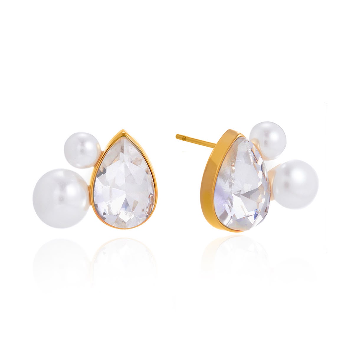 Aretes lágrima con perlas