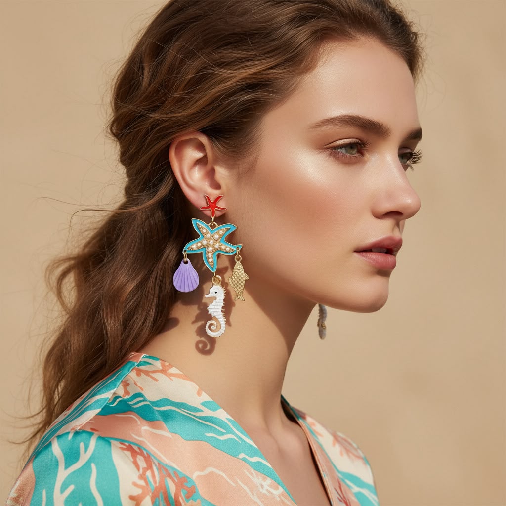 Aretes Marinos Coloridos