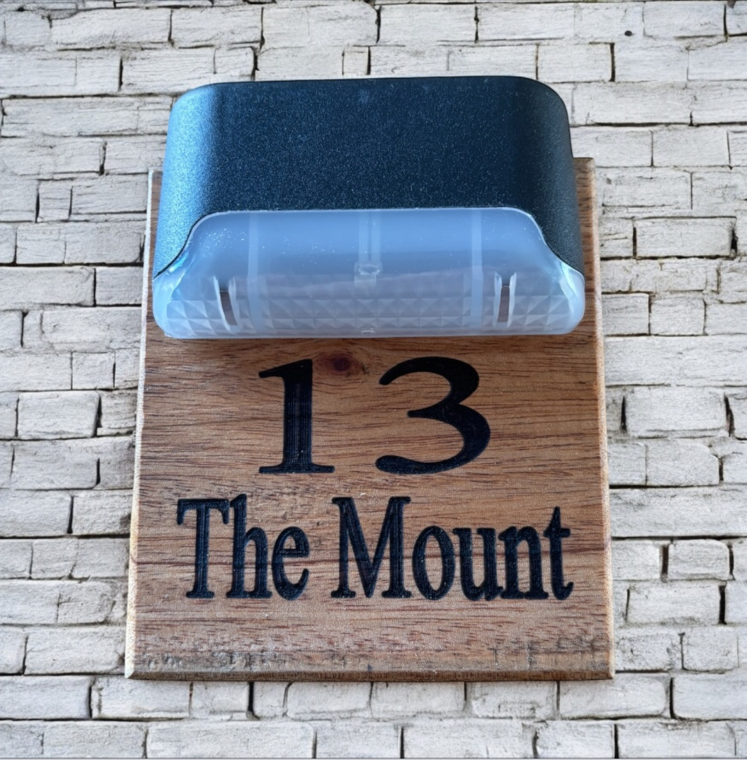 House Number Plaque with Light