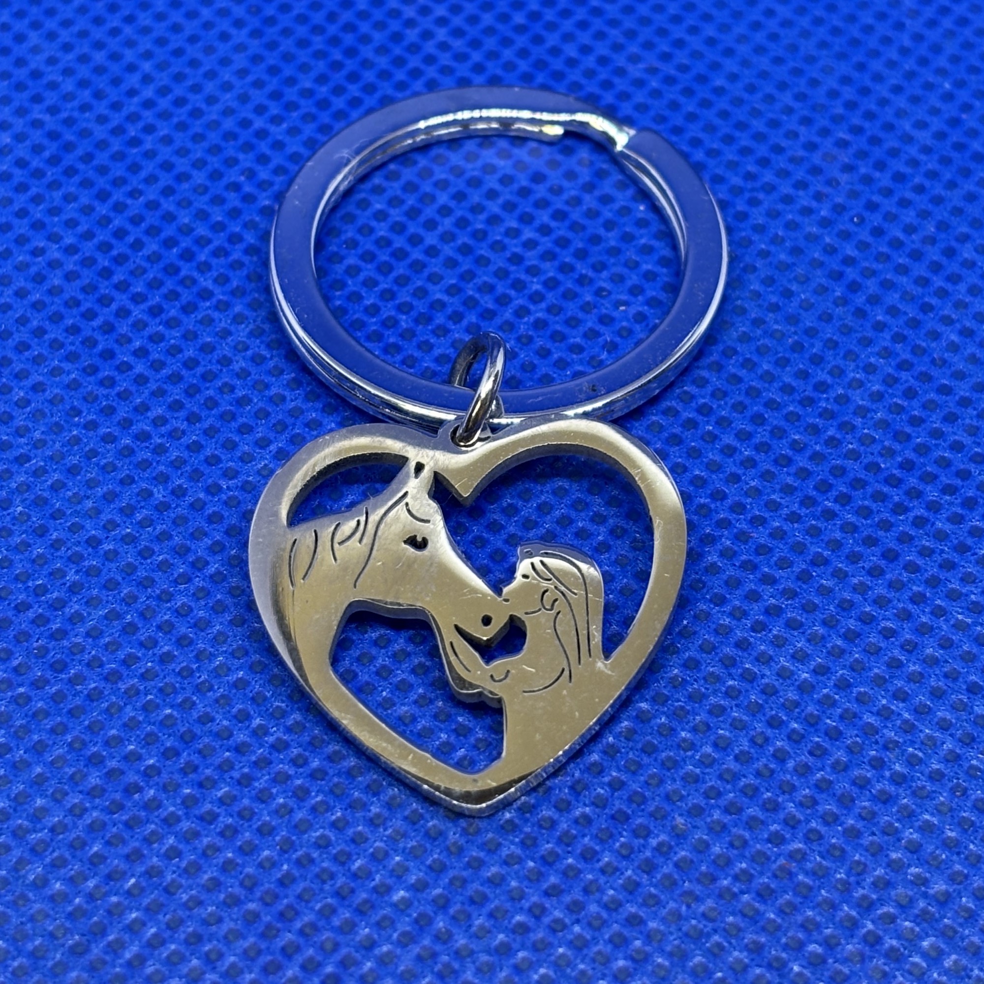 Horse and Girl Heart Keychain