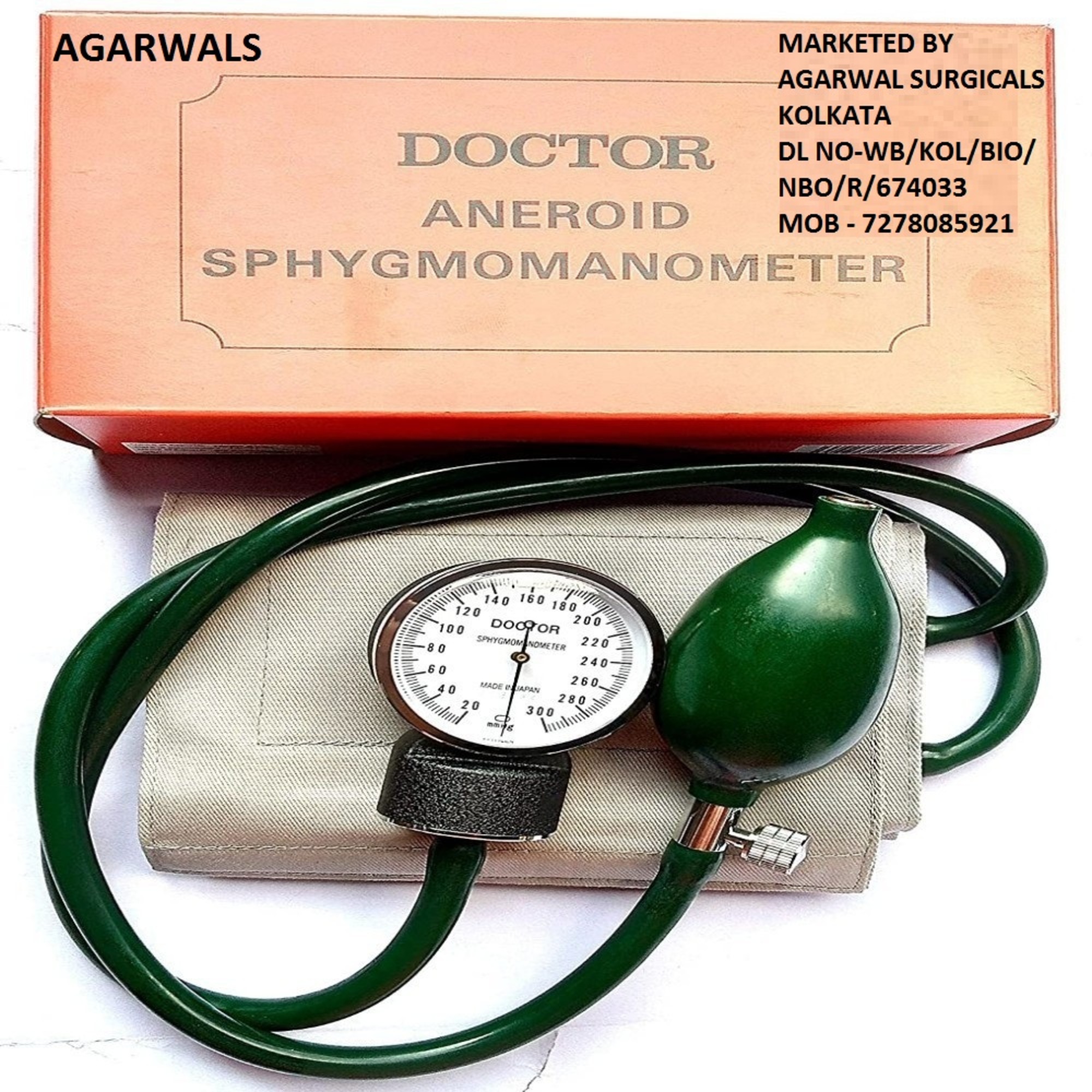 Agarwals Doctor Aneroid Sphygmomanometer BP Monitor Machine Manual Made In Japan Original