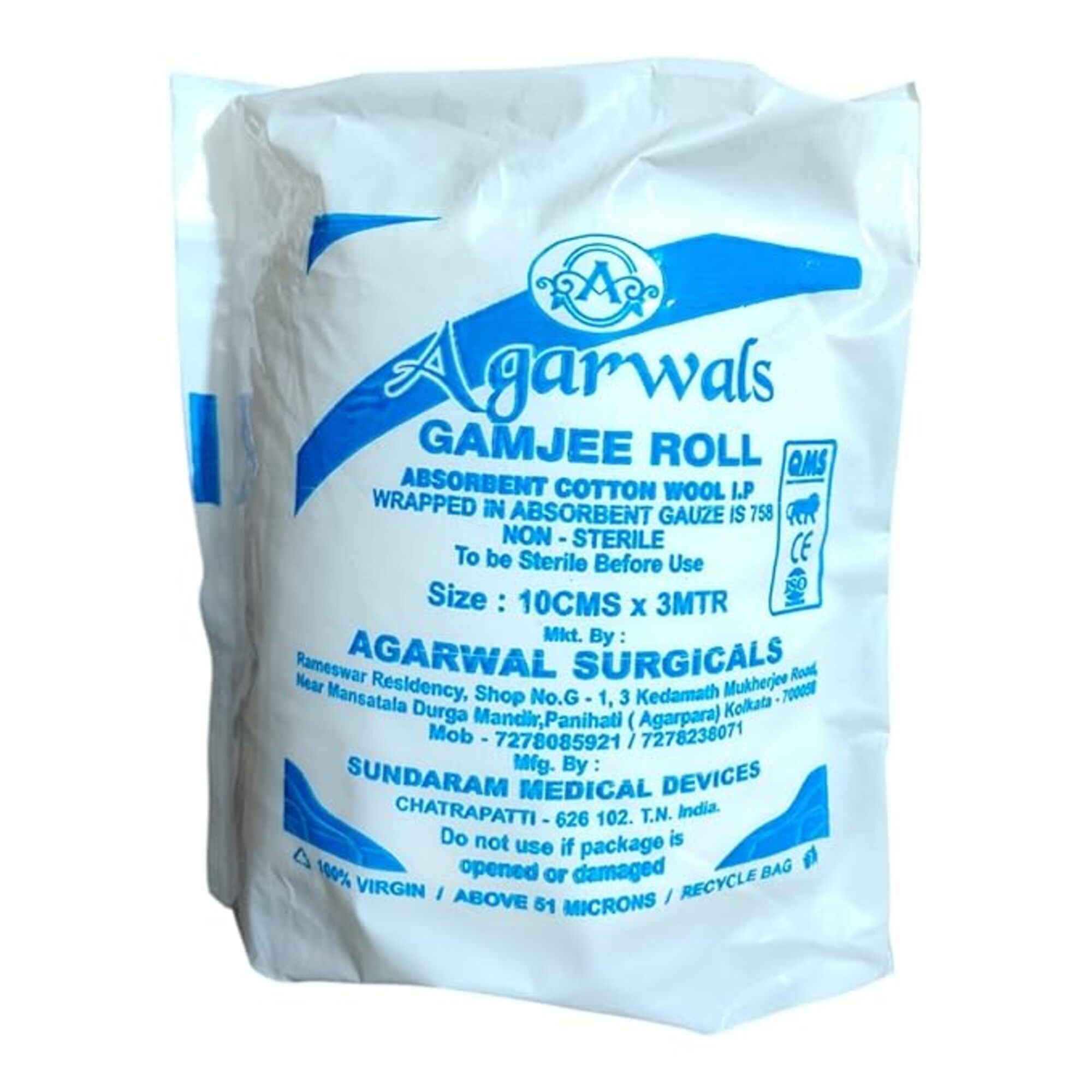 Agarwals Gamjee Roll Post Operation Absorbent Cotton Wool 10cm x 3mtr