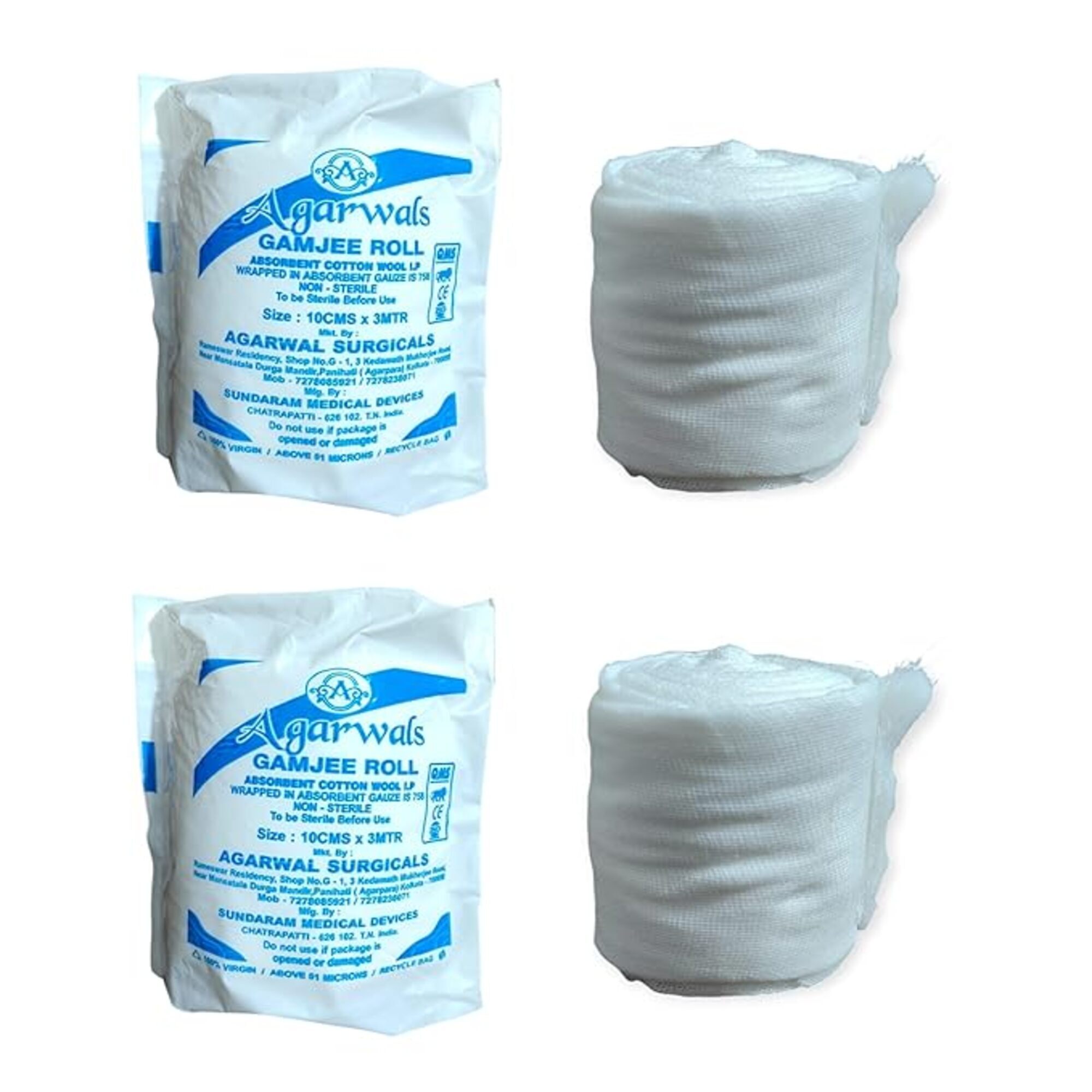 Agarwals Gamjee Roll Post Operation Absorbent Cotton Wool 10cm x 3mtr