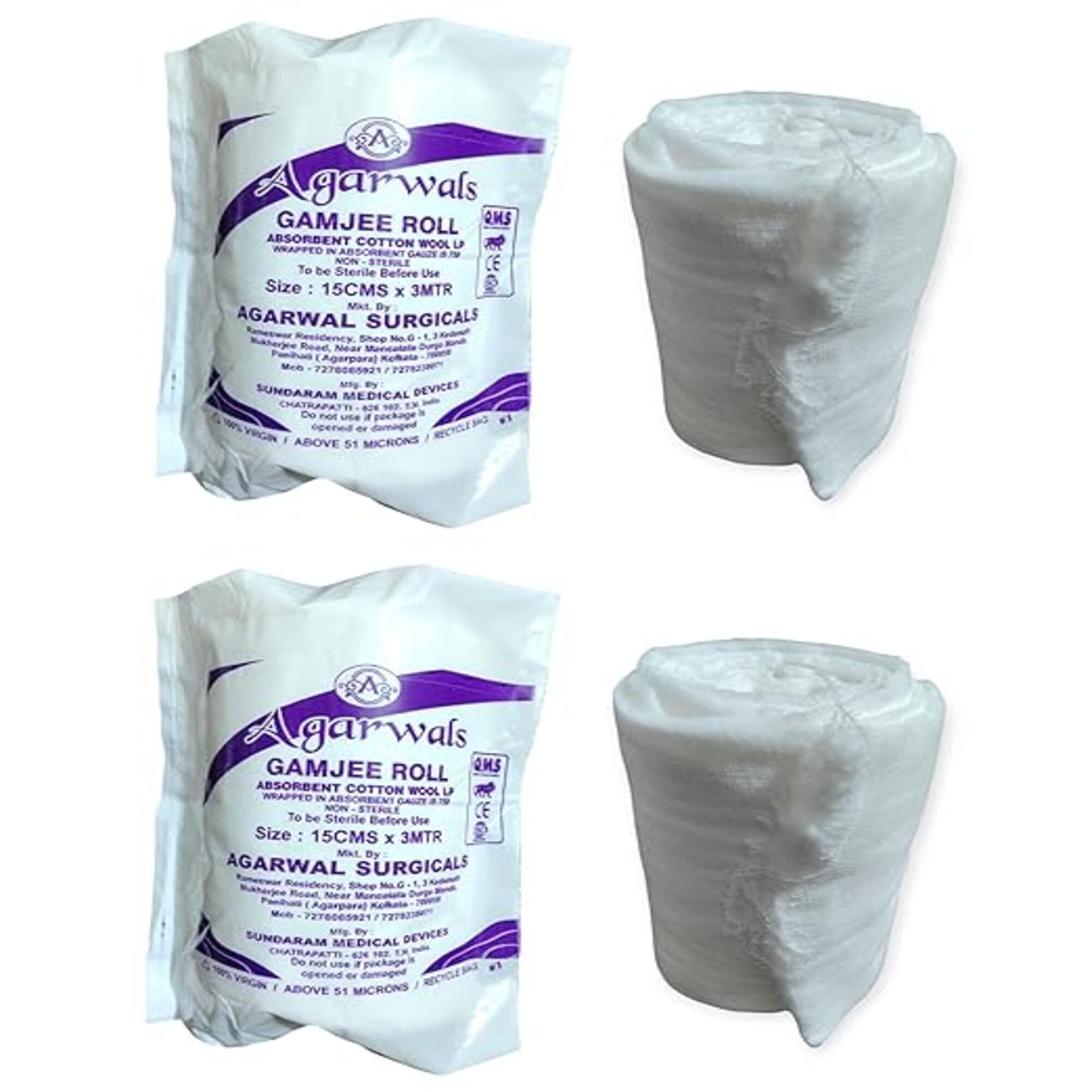 Agarwals Gamjee Roll Post Operation Absorbent Cotton Wool 15cm x 3mtr