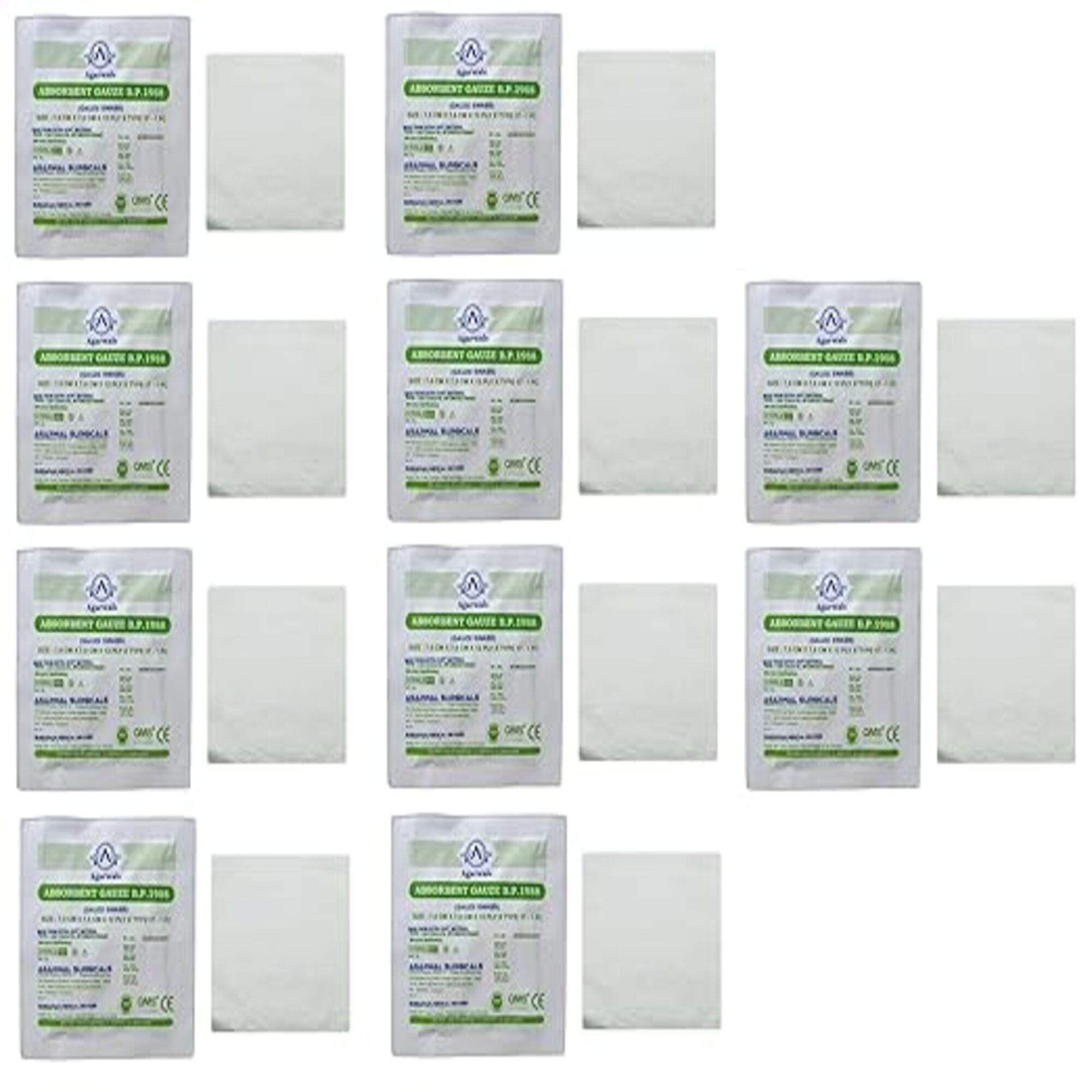 Agarwals Absorbent Gauze Swabs Sterile 7.5 cm X 7.5 cm X 12 ply (Single Pack) 