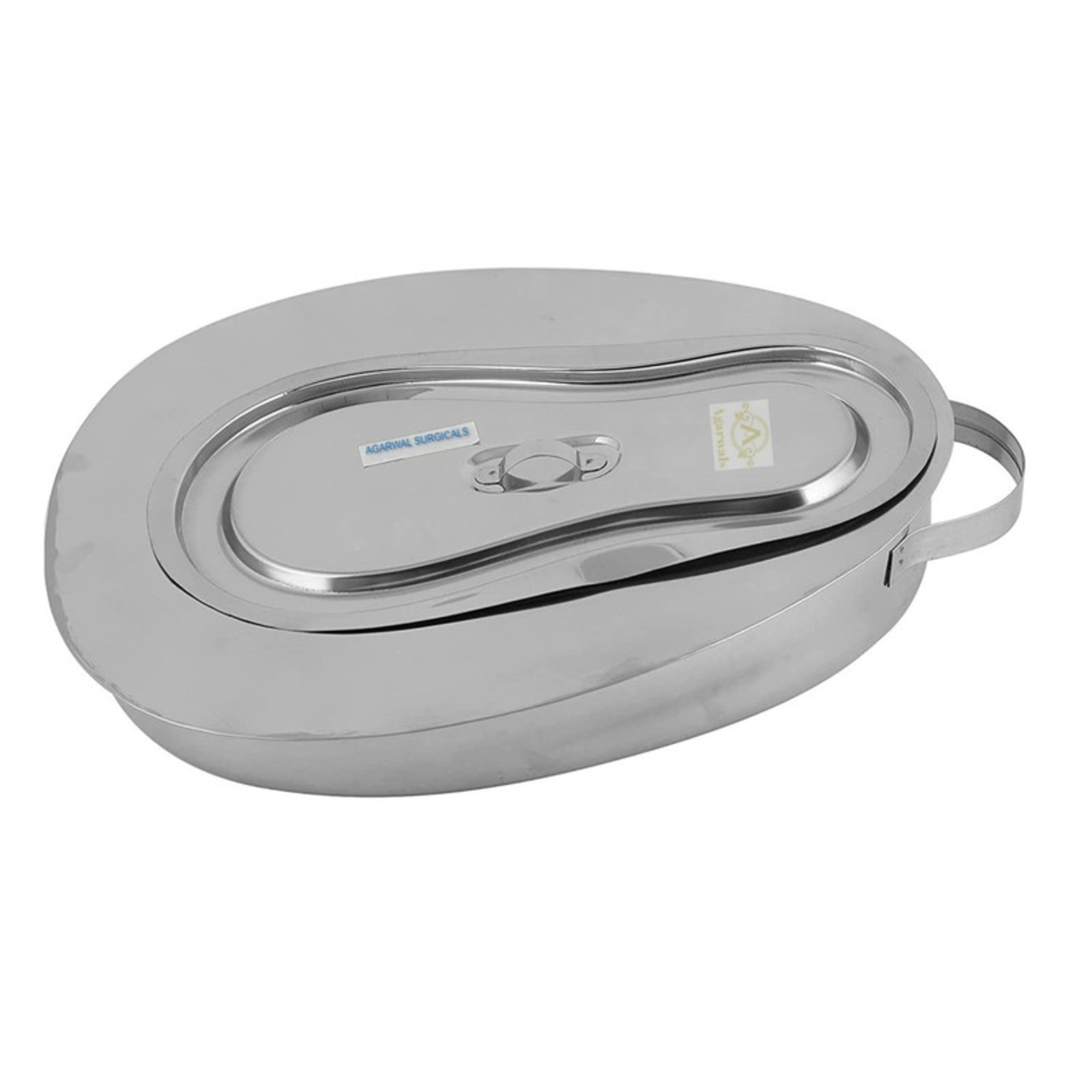 Agarwals Bed Pan With Lid For Male And Female Stainless Steel