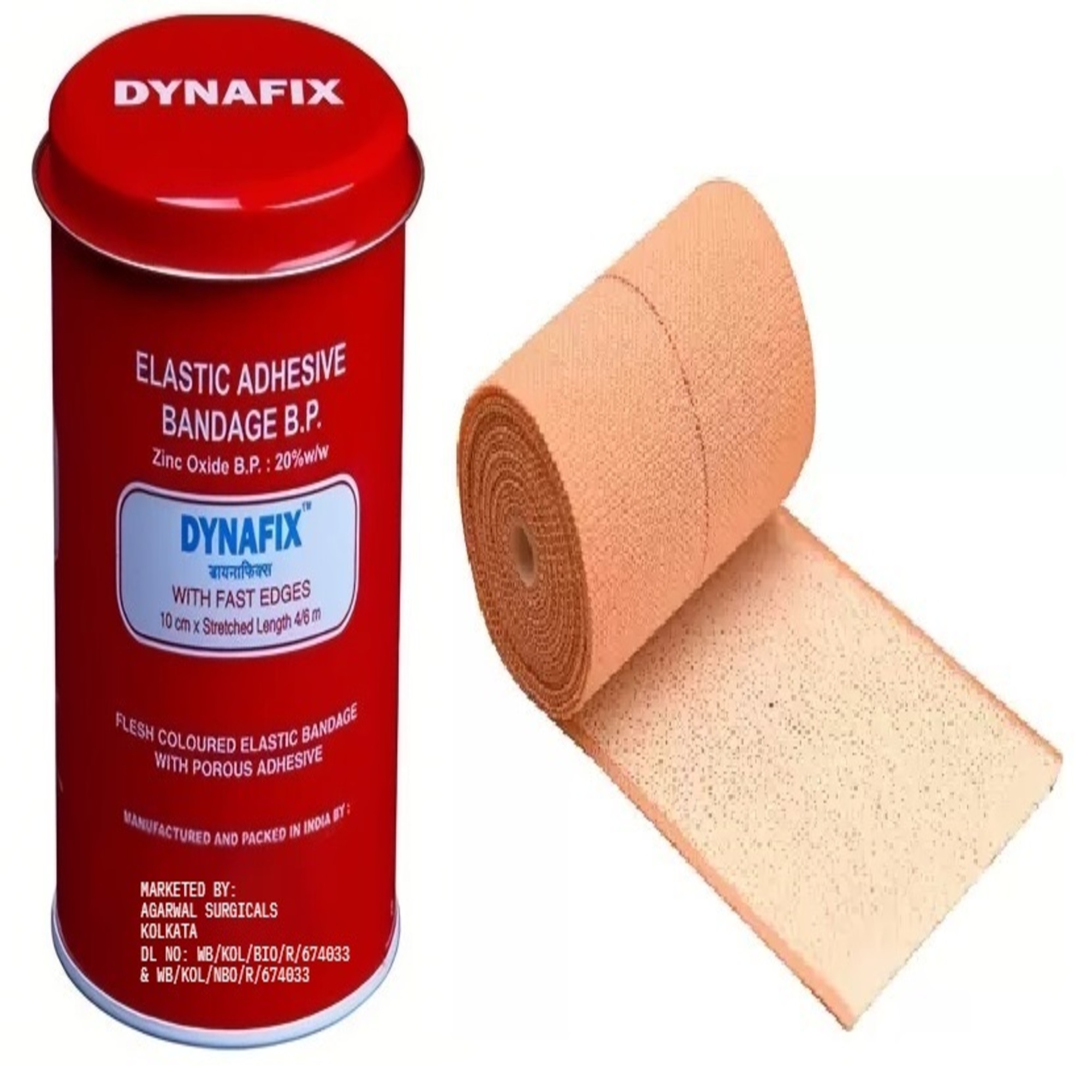 DYNAFIX Elastic Adhesive Bandage B.P. 10 CM X Stretched Length 4/6 M