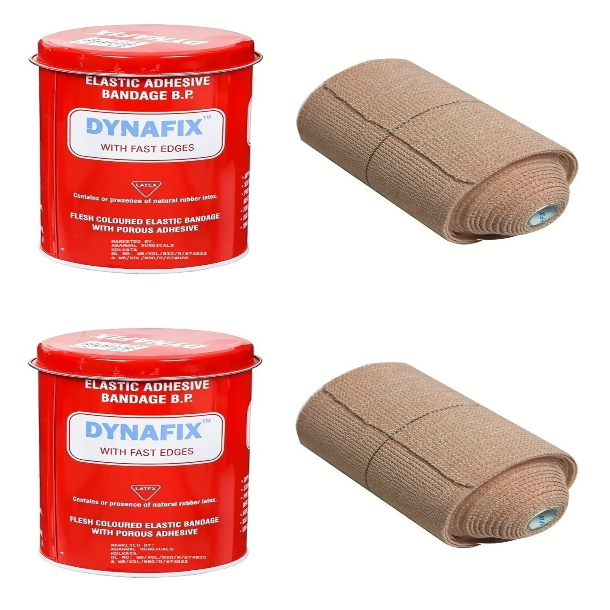 DYNAFIX Elastic Adhesive Bandage B.P. 10 CM X Stretched Length 4/6 M