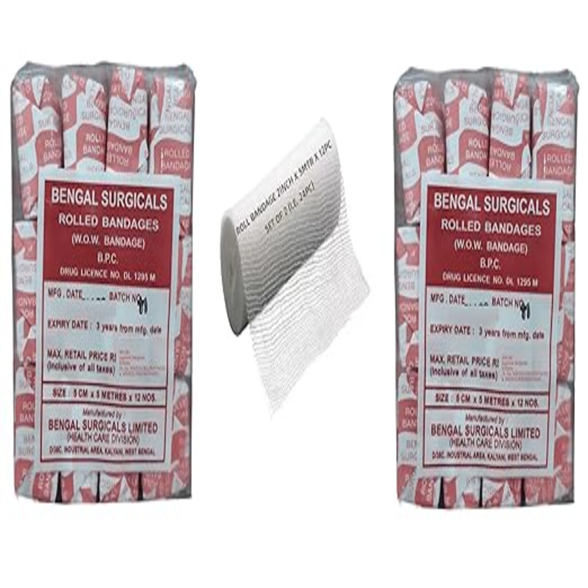 Agarwals Absorbent Cotton Medical Gauze Roll Bandage 2inch(5cm x 5mtr)(2Pack i.e.24Rolls)