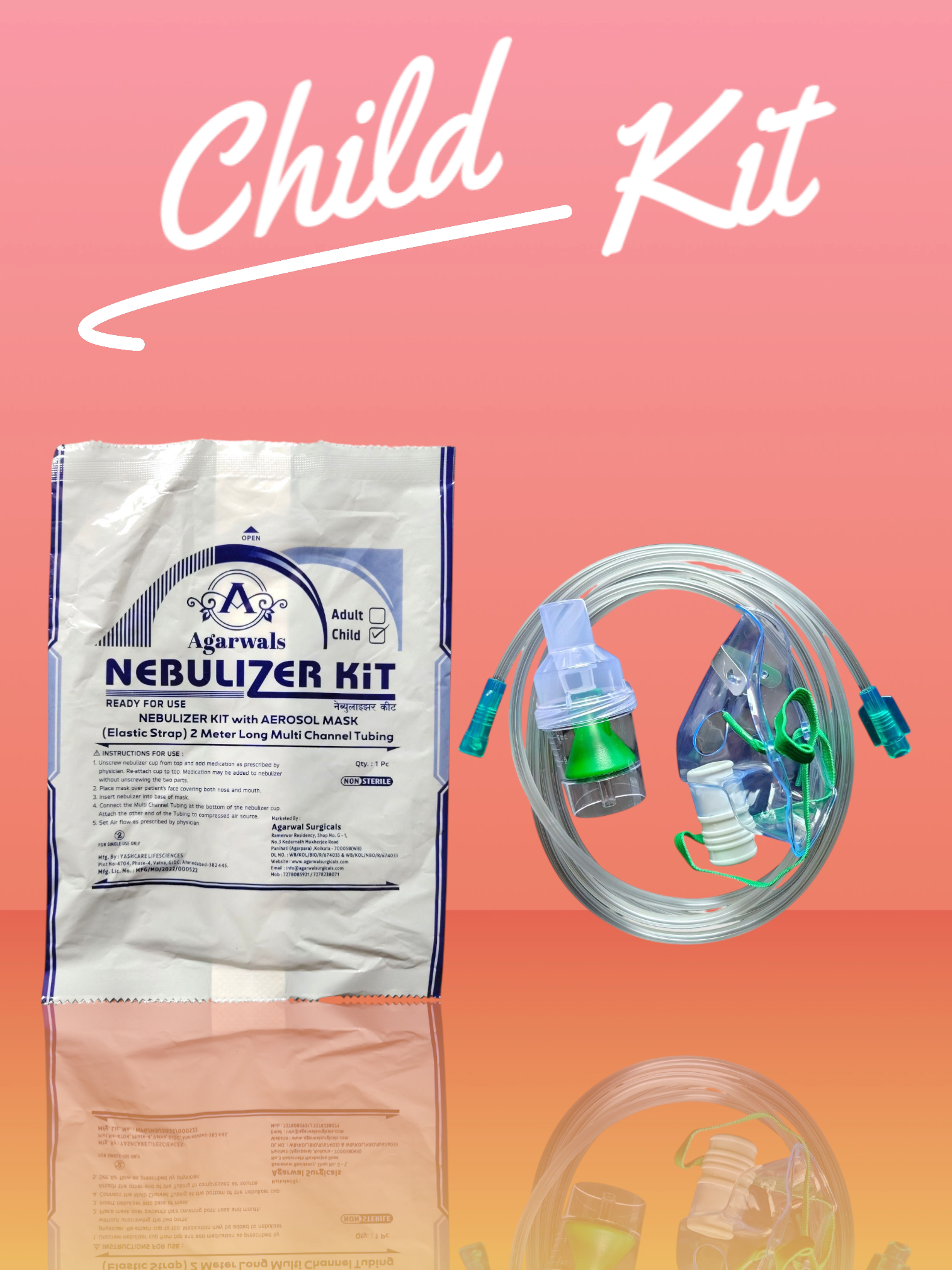 Agarwals Nebulizer Mask with Air Tube and Medicine Chamber (Child Kit) 