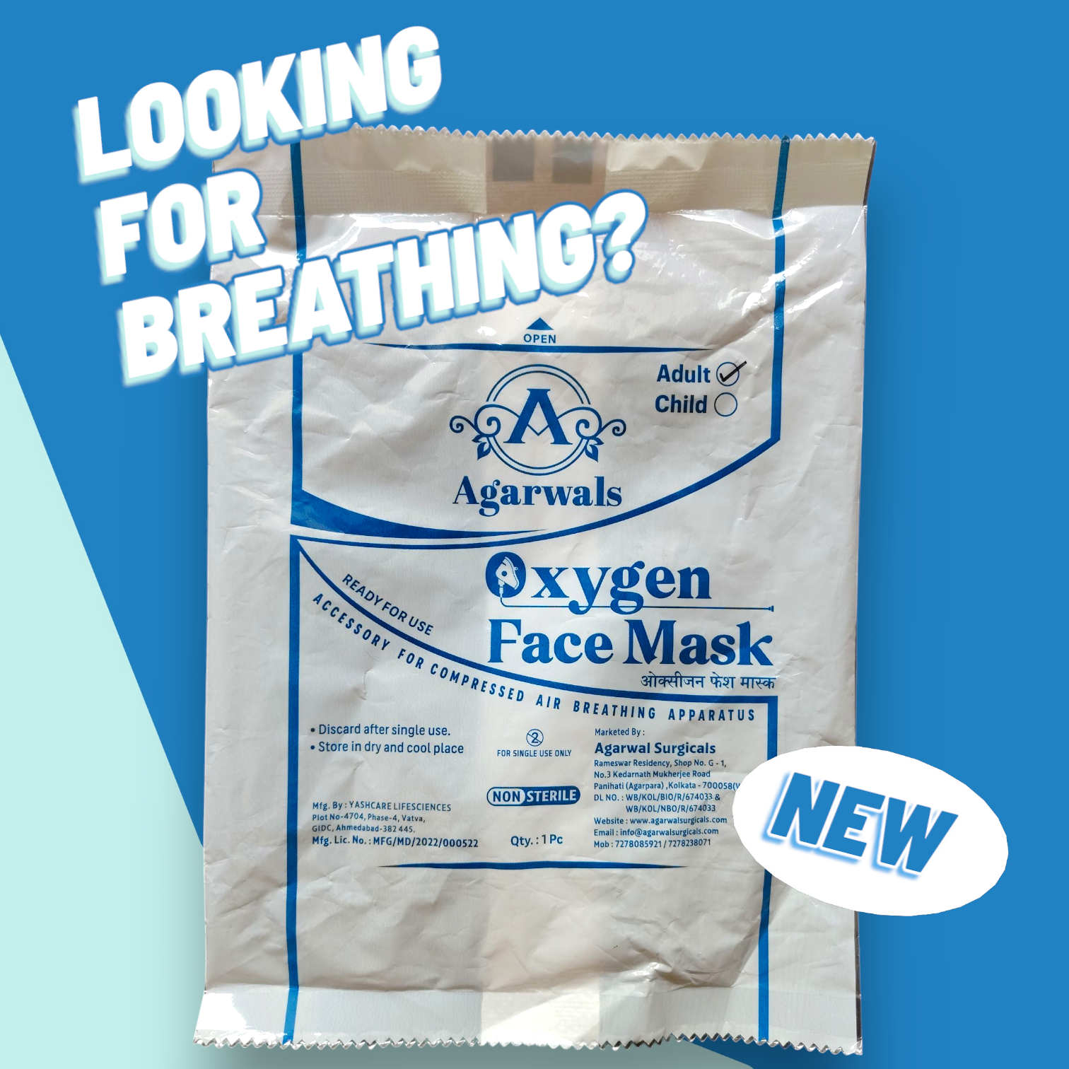 Agarwals Oxygen Face Mask Adult 