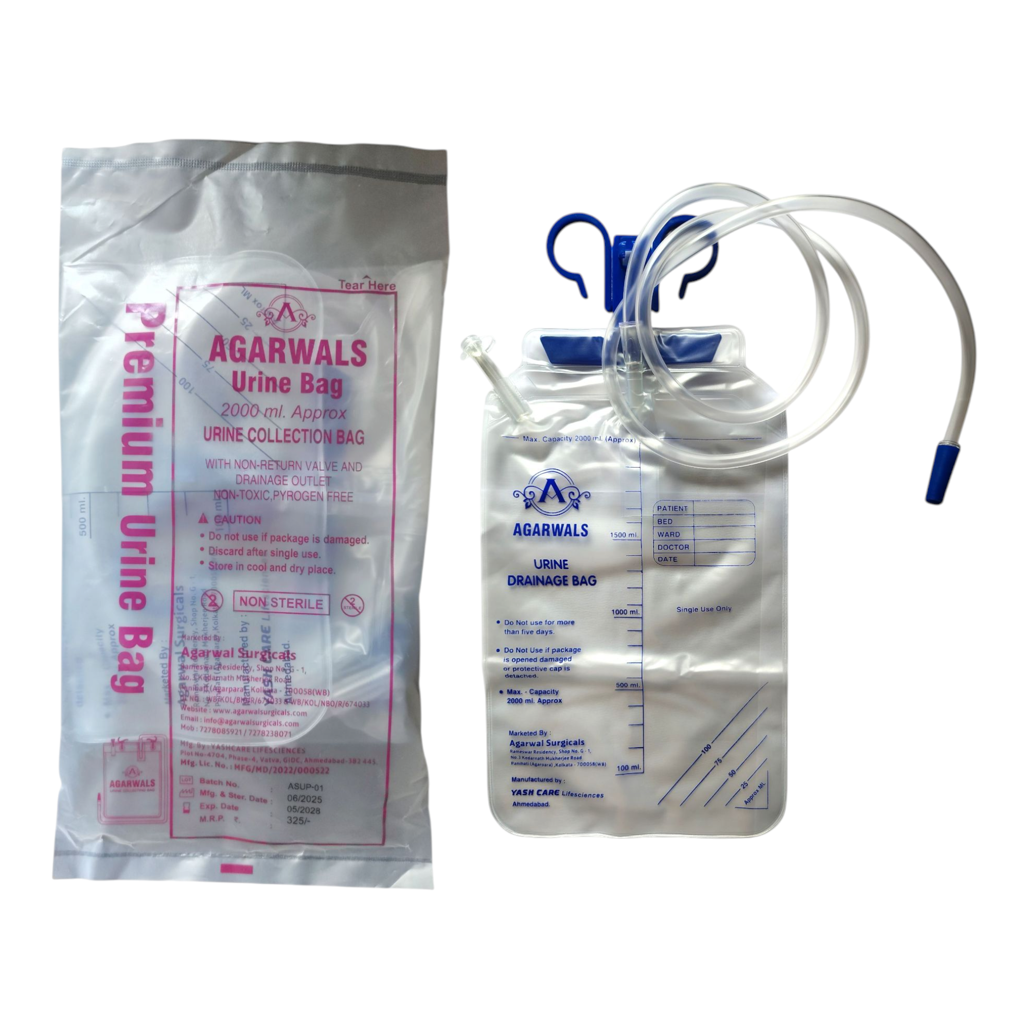 Agarwals Premium UroBag Urine Collecting Bag (2000ml) 