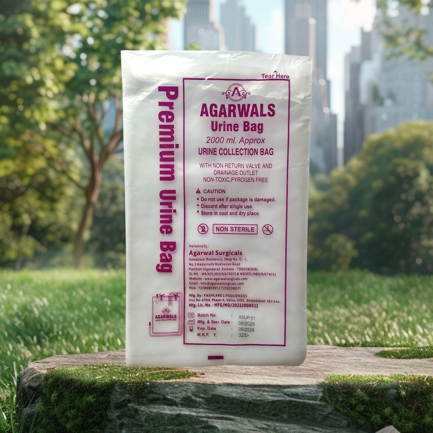 Agarwals Premium UroBag Urine Collecting Bag (2000ml) 