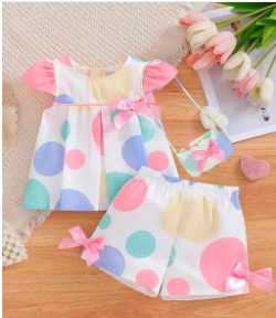 Colorful Polka Dot Toddler Outfit Set