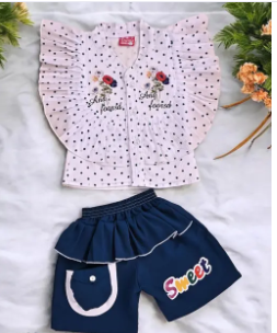 Girls' Floral Top and Shorts Set