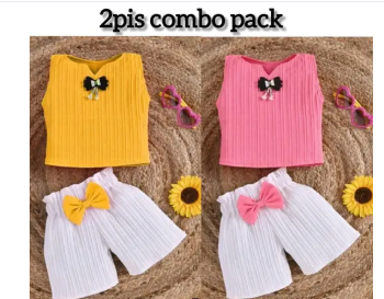 Kids Bow-Knot Outfit Set