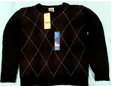 Men's Black Argyle Sweater