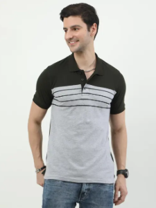 Men's Two-Tone Polo T-Shirt