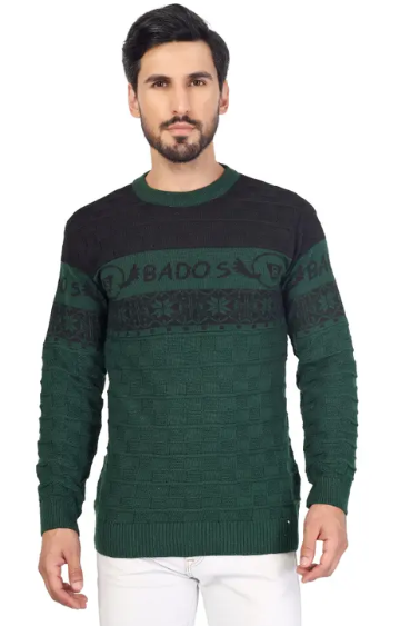 Men’s Green and Black Winter Sweater