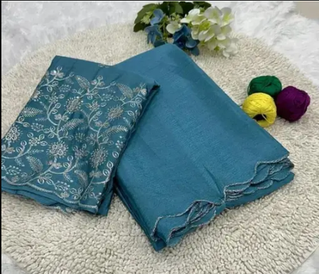 NEW CHINNON FIROZI BLUE SAREEE