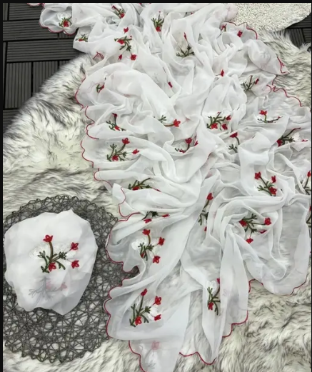 Party Wear Saree With Aari Border