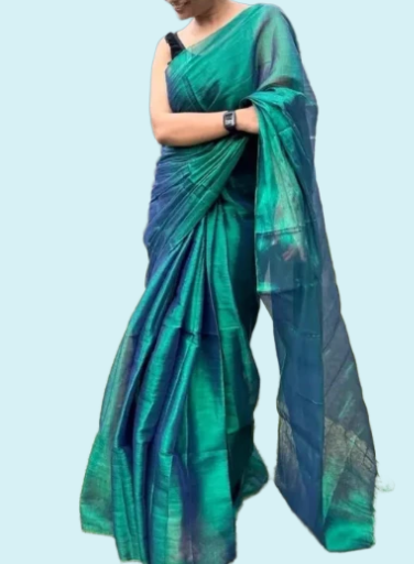 Very soft tissu cotton saree, with running BP
