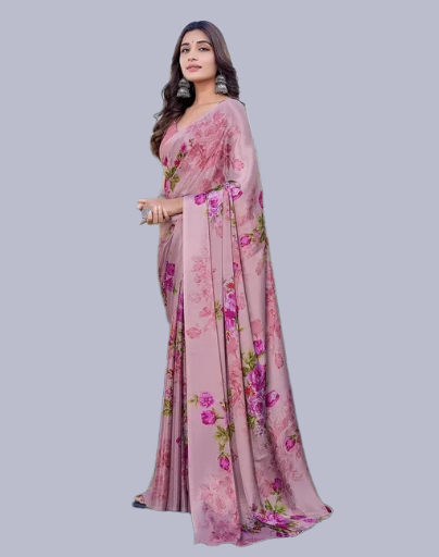 EXCLUSIVE FLORAL PRINTED ART SILK SAREE