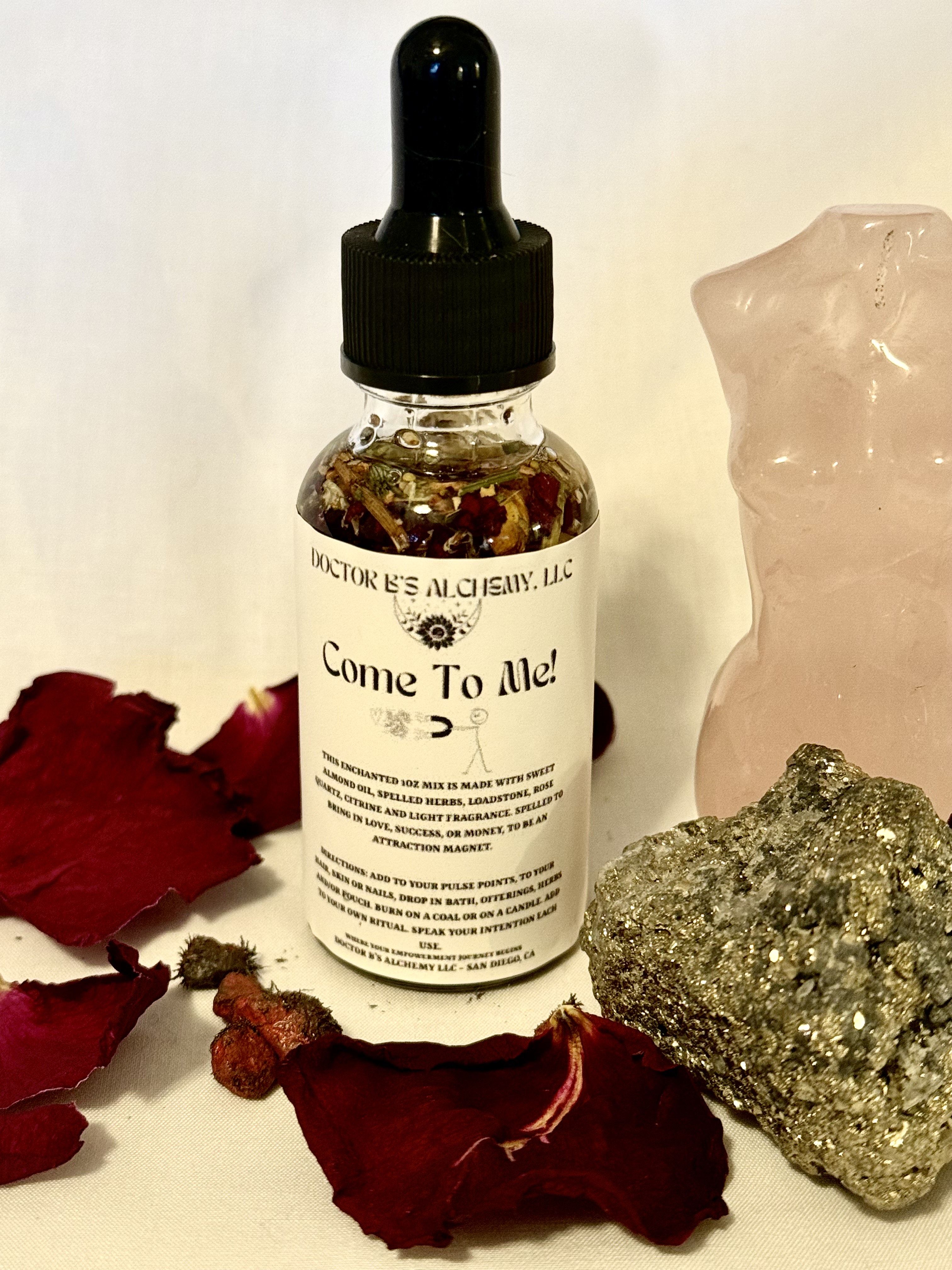 Come To Me Spelled Oil for Attracting Love, Wealth, Overall Attraction with Loadstone