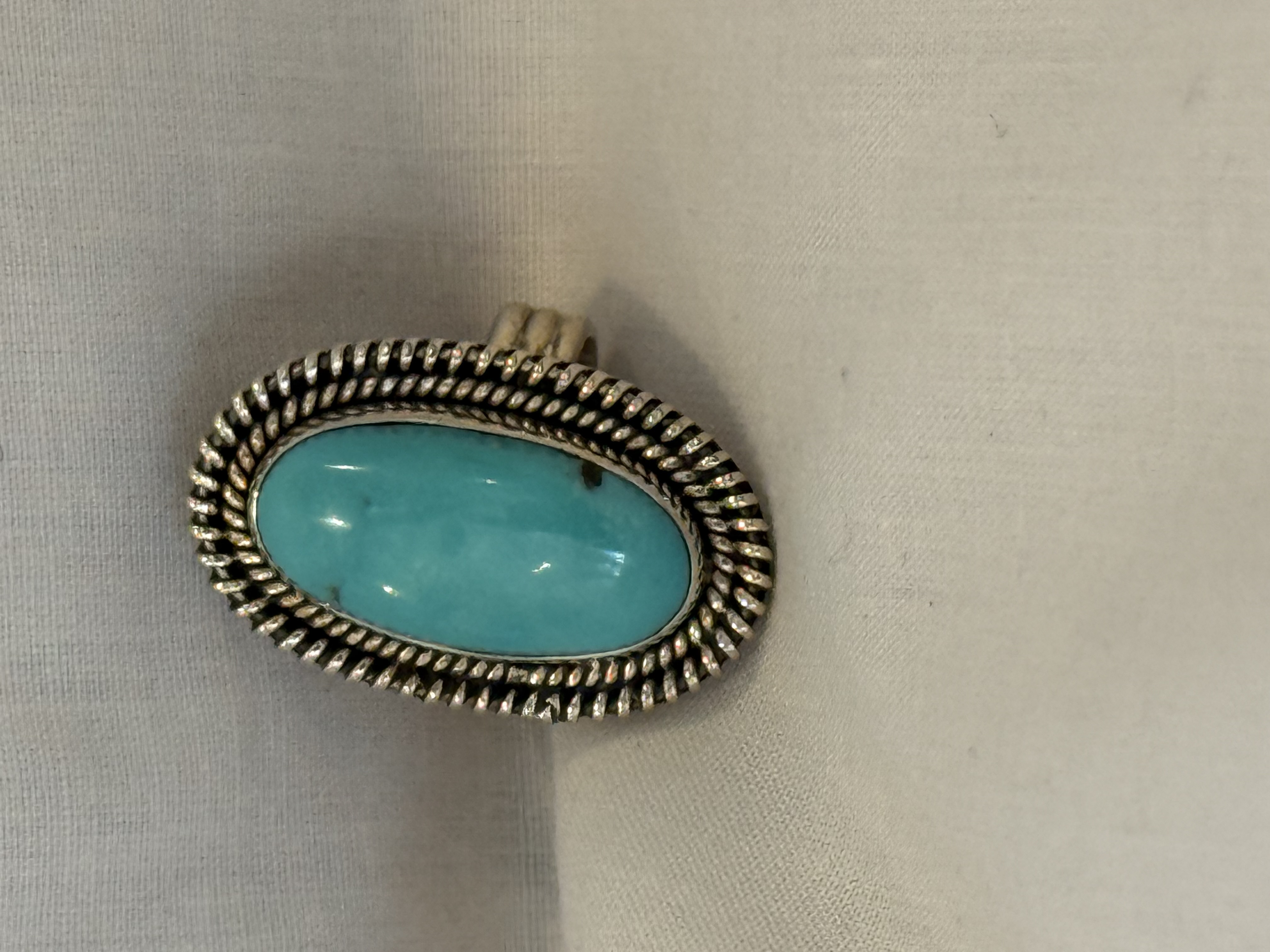Turquoise Oval 925 Silver Ring Talisman