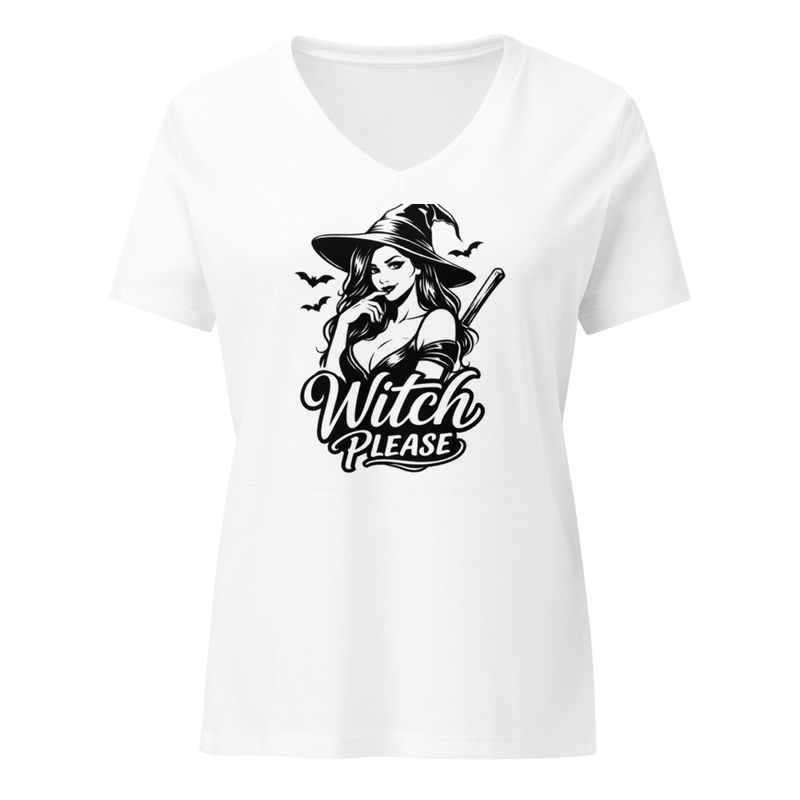 Witch Please Women’s light colors relaxed v-neck t-shirt