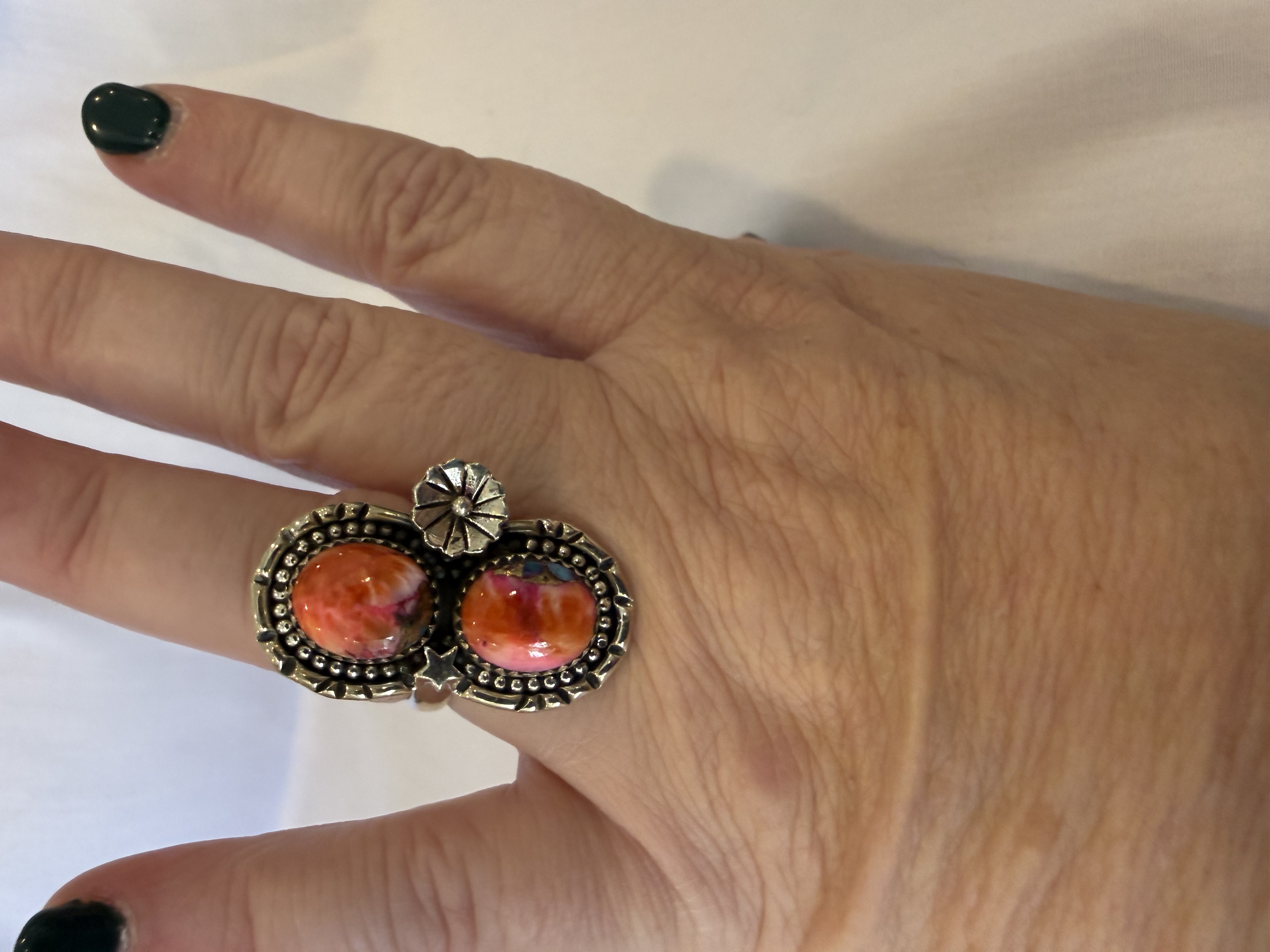 Orange Spiney Copper 925 Silver Talisman