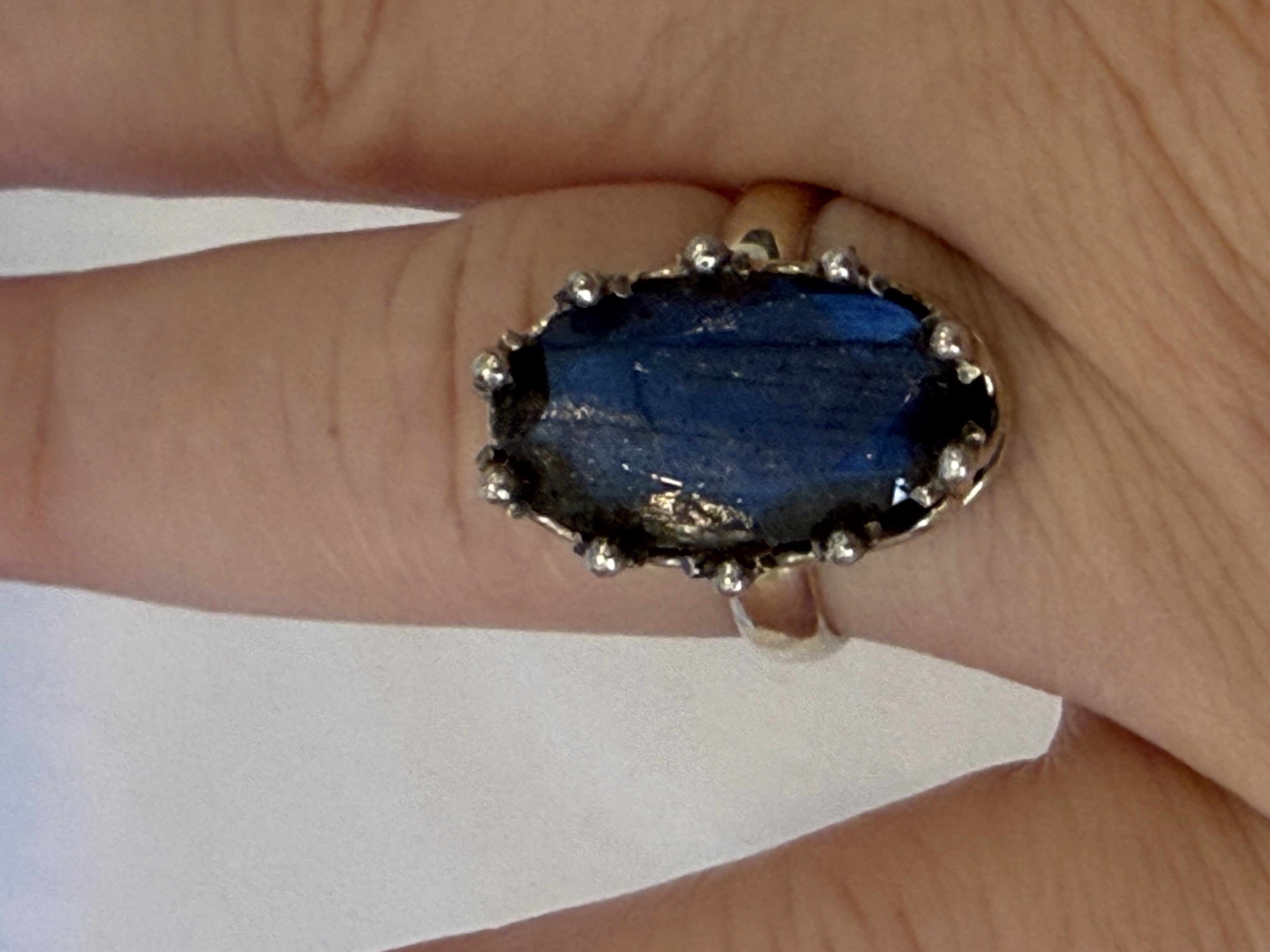 Blue Labradorite 925 Silver Ring Talisman