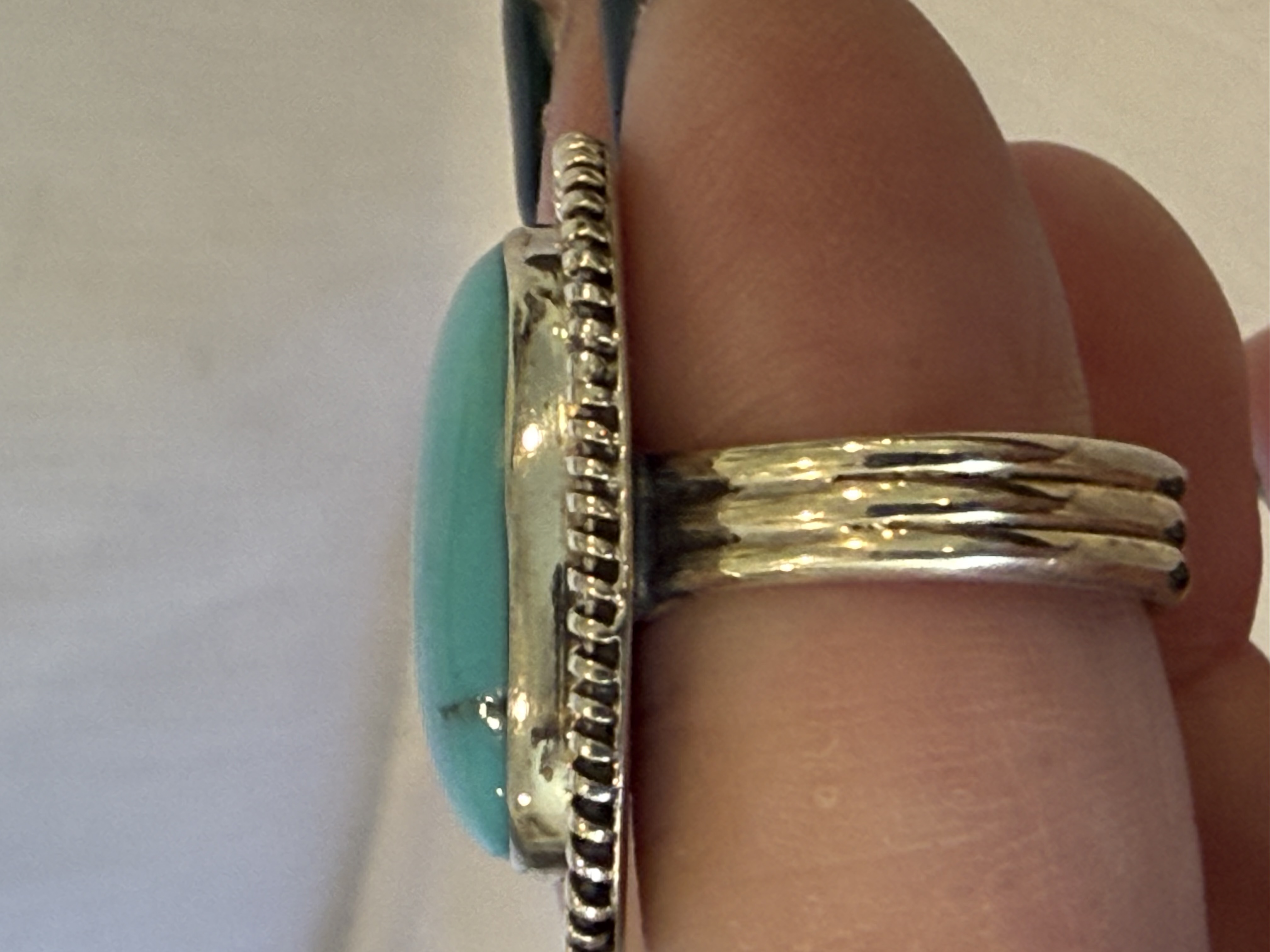 Turquoise Oval 925 Silver Ring Talisman