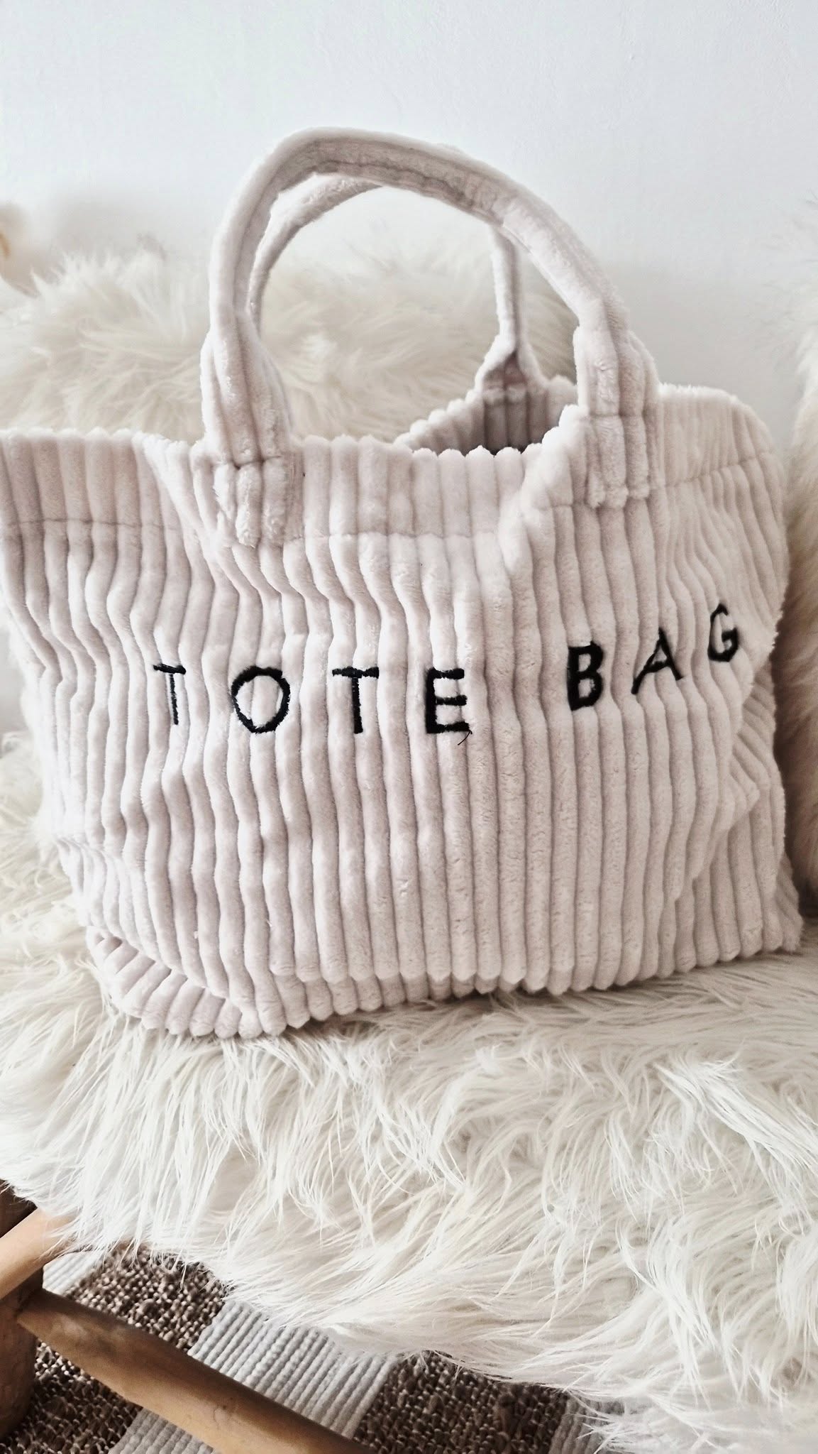 Sac Tote Bag  velours TOAST