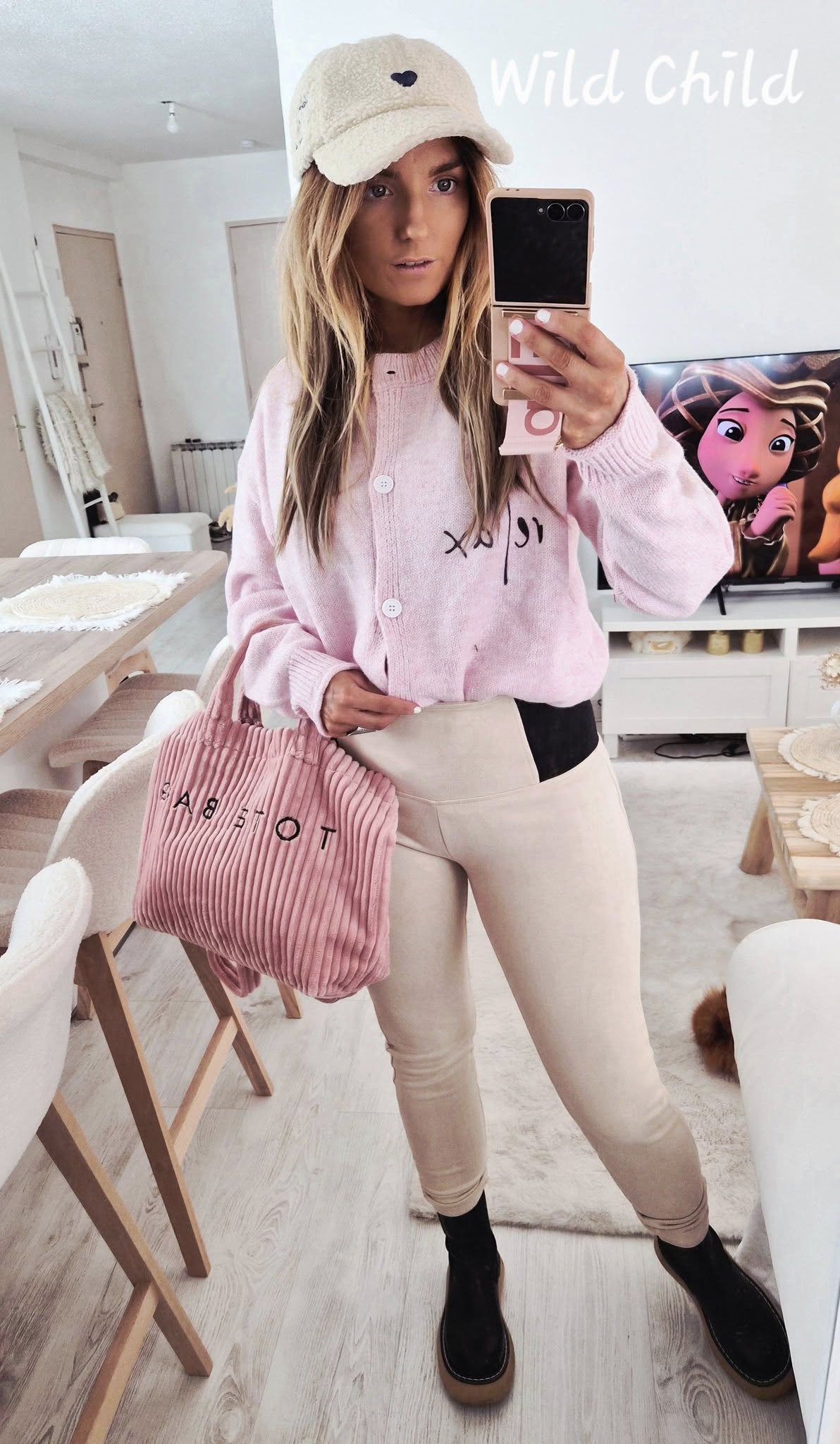 Gilet rose automne John